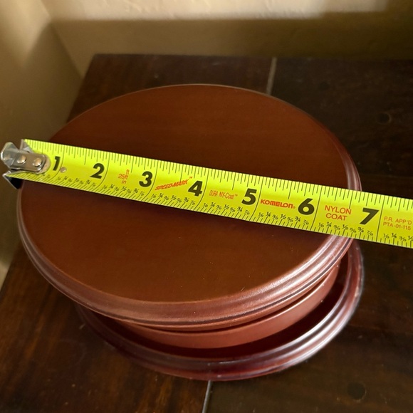 Wooden Oval Swivel Jewelry Box in Warm Mahogany - Picture 5 of 5
